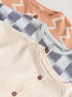 À boutons imprimés neutres ening - Barboteuse Jersey Baby 3 Pack