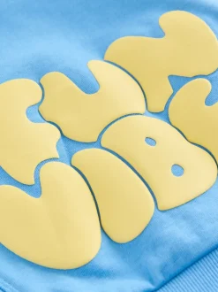 À capuche bleu/jaune - Ensemble sweat-shirt et short (3mths-8yrs)