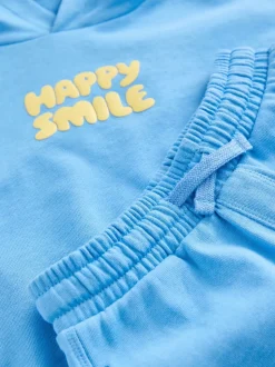 À capuche bleu/jaune - Ensemble sweat-shirt et short (3mths-8yrs)