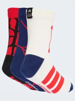 adidas Lot de 3 paires de chaussettes Marvel Spiderman à col rond