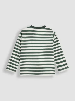 Amis des bois verts kaki - Haut JoJo Maman Bébé à Rayure Appliqué