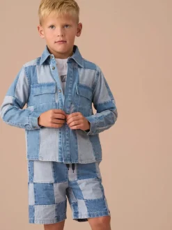 Angel & Rocket 100% Coton Chuck Denim Chemises en patchwork