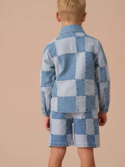 Angel & Rocket 100% Coton Chuck Denim Chemises en patchwork