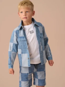 Angel & Rocket 100% Coton Chuck Denim Chemises en patchwork