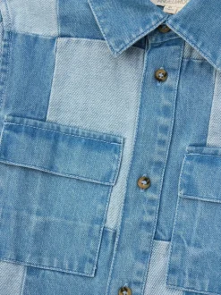 Angel & Rocket 100% Coton Chuck Denim Chemises en patchwork