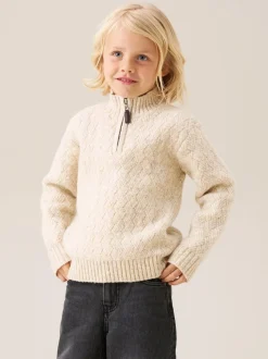 Angel & Rocket Pull à col zippé en maille torsadée Connor