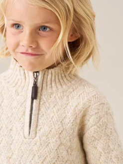 Angel & Rocket Pull à col zippé en maille torsadée Connor