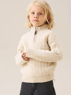 Angel & Rocket Pull à col zippé en maille torsadée Connor