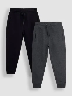 Anthracite chiné et noir - Lot de 2 pantalons de jogging JoJo Maman Bébé
