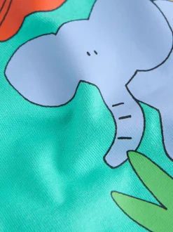 Aqua Bleu Animal - T-shirt Manches courtes Back Imprimé (3mths-7yrs)