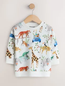 Aquarelle à animaux - Sweat imprimé All-over Col rond (3mois -7ans)