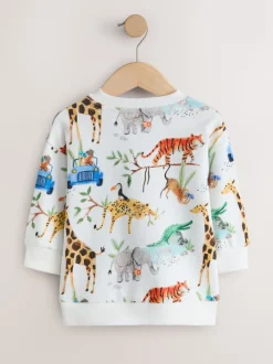Aquarelle à animaux - Sweat imprimé All-over Col rond (3mois -7ans)