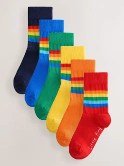 Arc-en-ciel lumineux - Lot de 6 paires de chaussettes à rayures Little Bird by Jools Oliver