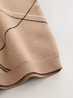 Argyle brun fauve - Polos tricotés à col zippé (3-16yrs)