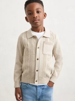 Avoine - Cardigans Reiss Tumnus en Coton-Blend à col polo et détails surpiqués