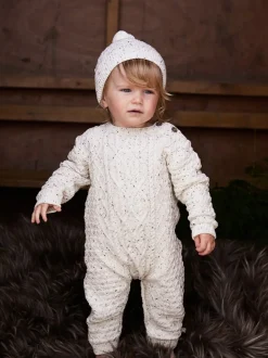 Avoine - The Little Tailor Ensemble Romper et Chapeaux Bébé en tricot torsadé 100% coton