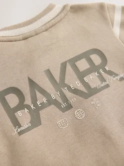 Baker by Ted Baker Beige Sable Varsity Jacket T-Shirt et Joggings Ensemble 3 pièces