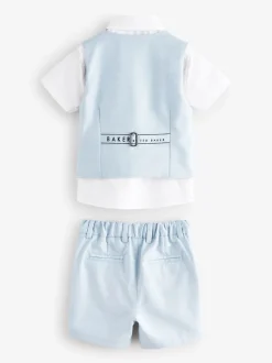 Baker by Ted Baker ensemble gilet, chemise et shorts bleu