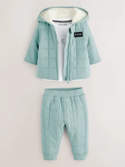 Baker by Ted Baker Ensemble 3 pièces T-shirt, Pantalons et Veste matelassée Vert