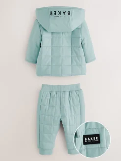 Baker by Ted Baker Ensemble 3 pièces T-shirt, Pantalons et Veste matelassée Vert