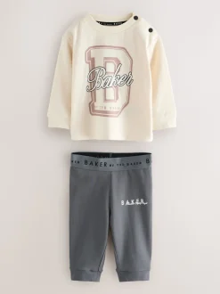 Baker by Ted Baker Ensemble de 2 T-shirts et Leggings Beige Sable/Anthracite/Vert/Kaki
