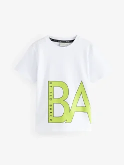 Baker by Ted Baker Graphic 100% Cotton Blanc T-shirt