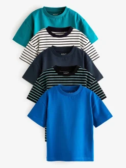 Bande bleue - T-shirt Manches courtes 5 Pack (3mois-7ans)
