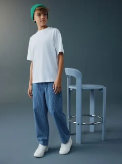 Bande bleue/Ecru - Jean en denim à enfiler (3-16ans)