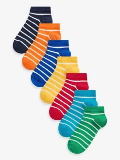 Bande d'arc-en-ciel - Paquet de chaussettes de sport en coton riche 7