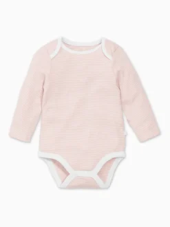 Bande rose - Body MORI à encolure enveloppe à manches longues