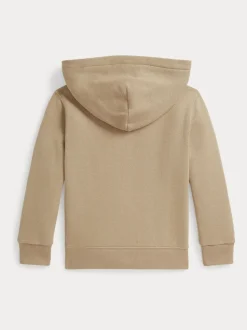 beige - Sweat-shirt à capuche Polo Ralph Lauren zippé avec logo