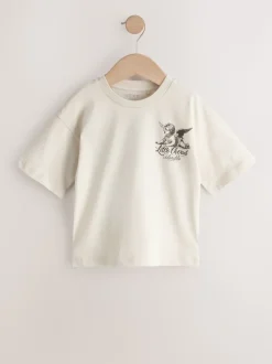 Beige Sable Petit Chérubin - T-shirt Manches courtes Back Imprimé (3mths-7yrs)