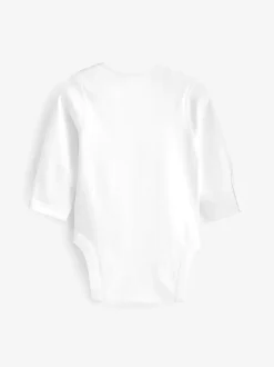 Blanc - 3 Lot Kind To Skin Manches longues Bébé Body