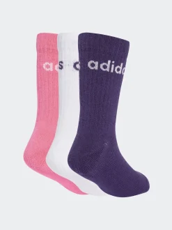 Blanc - Adidas Paquet de chaussettes courtes Linear Kids 3