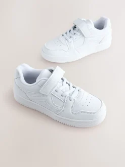 Blanc - Baskets à lacets élastiques à fermeture tactile