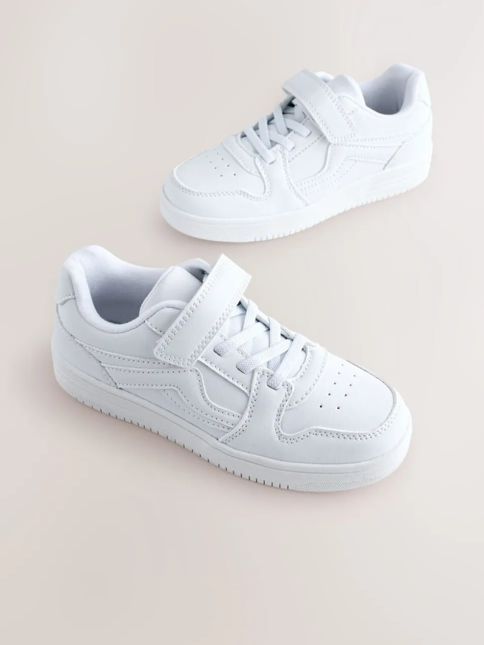 Blanc - Baskets à lacets élastiques à fermeture tactile