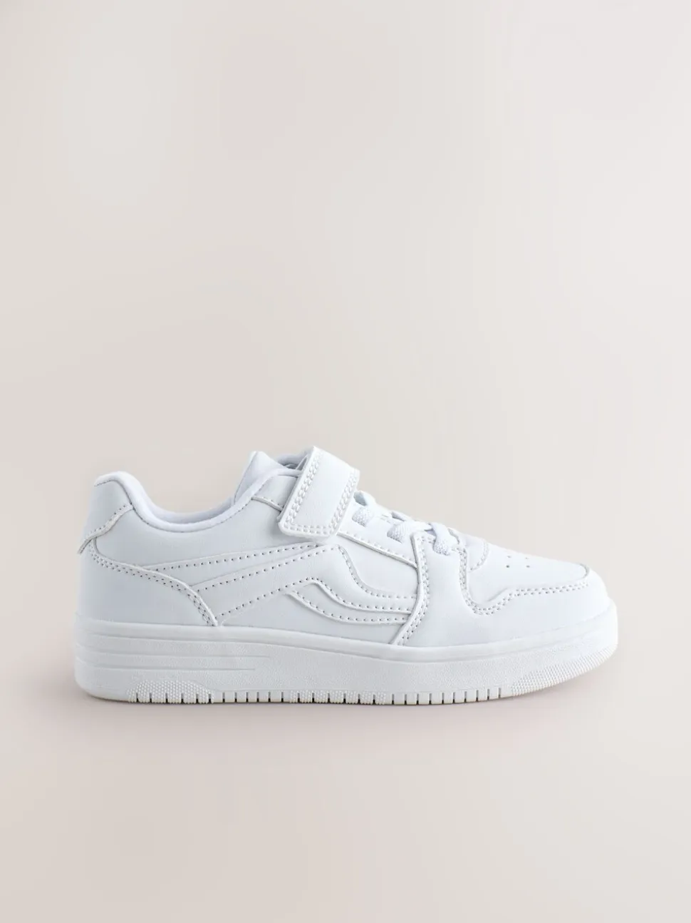 Blanc - Baskets à lacets élastiques à fermeture tactile