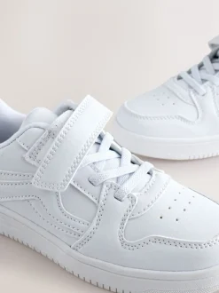 Blanc - Baskets à lacets élastiques à fermeture tactile