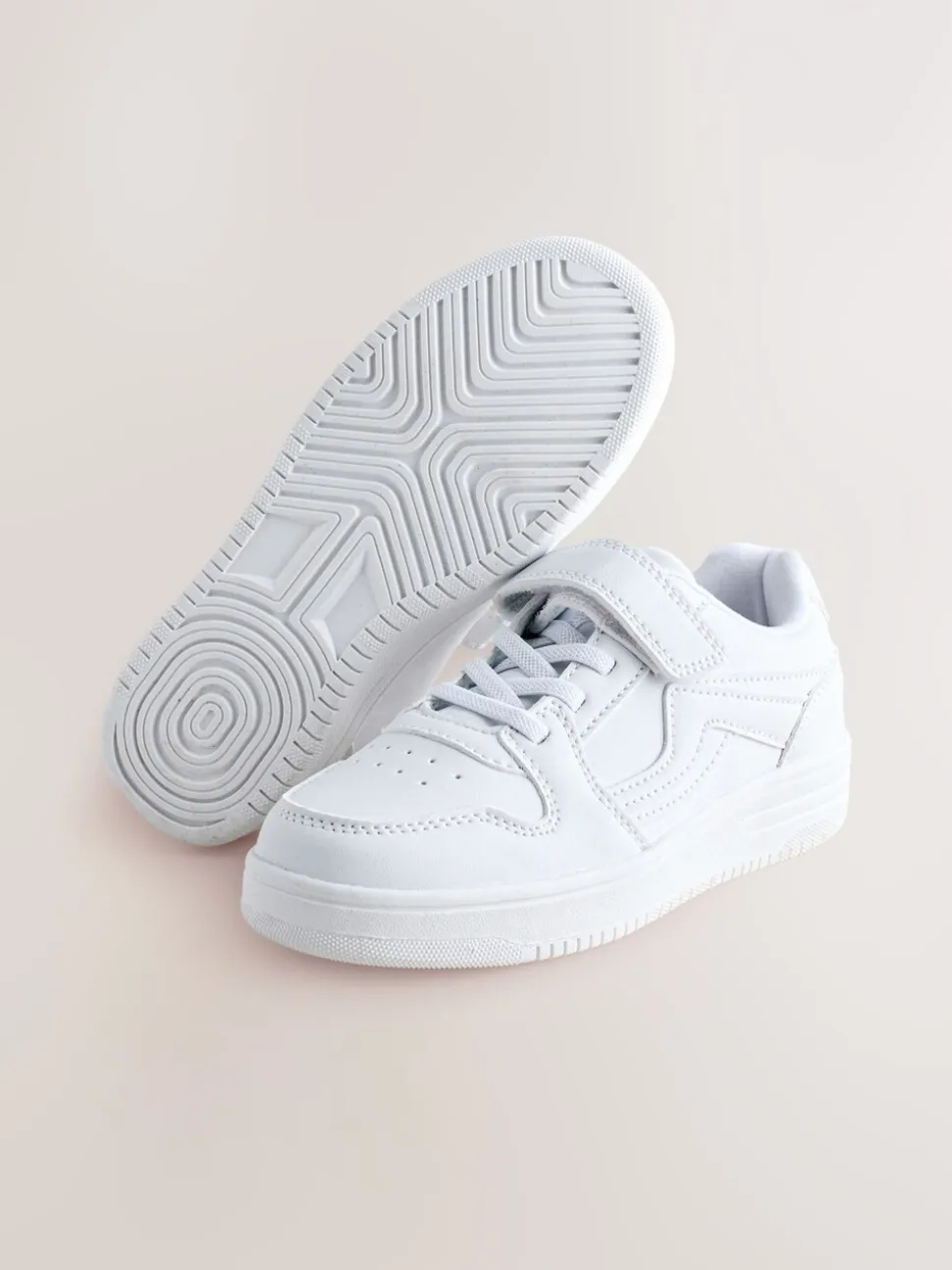 Blanc - Baskets à lacets élastiques à fermeture tactile