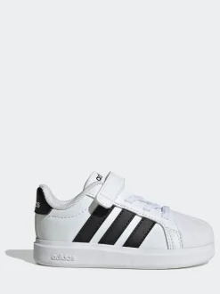 Blanc - Baskets adidas Street Talk à Dentelle élastique pour Bébé