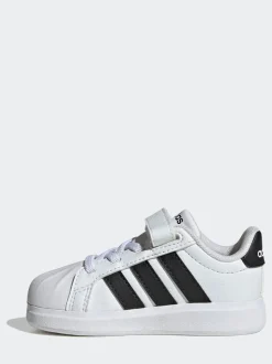 Blanc - Baskets adidas Street Talk à Dentelle élastique pour Bébé