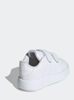 Blanc - Baskets bébé adidas Advantage à crochets et boucles