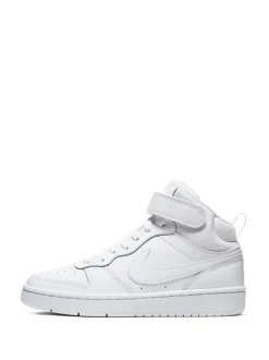 Blanc - Baskets mi-Baskets du tribunal de Nike pour adolescents