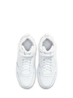 Blanc - Baskets mi-Baskets du tribunal de Nike pour adolescents