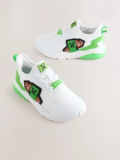 Blanc - Baskets Minecraft à lacets élastiques