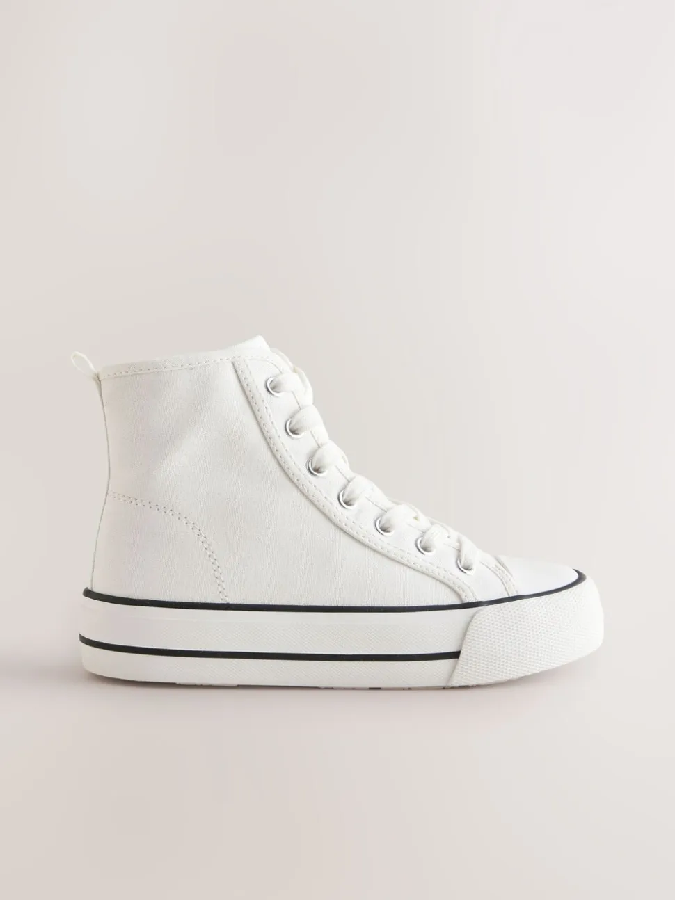 Blanc - Baskets montantes à lacets