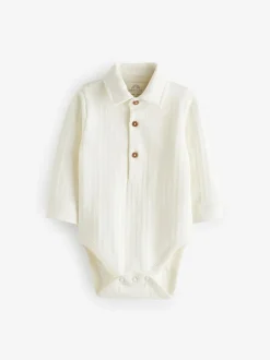 Blanc - Body chemise texturé bébé (0mois à3ans)