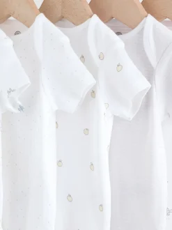 Blanc - Bodys pour bébés Manches courtes 5 Pack