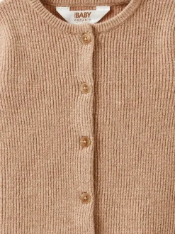 Blanc - Cardigan en coton sur maille