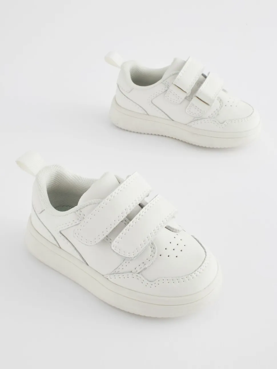 Blanc - Chaussures bébé Splash en cuir à fermeture scratch